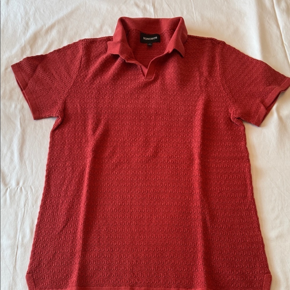Bonobos Red Textured Polo Shirt